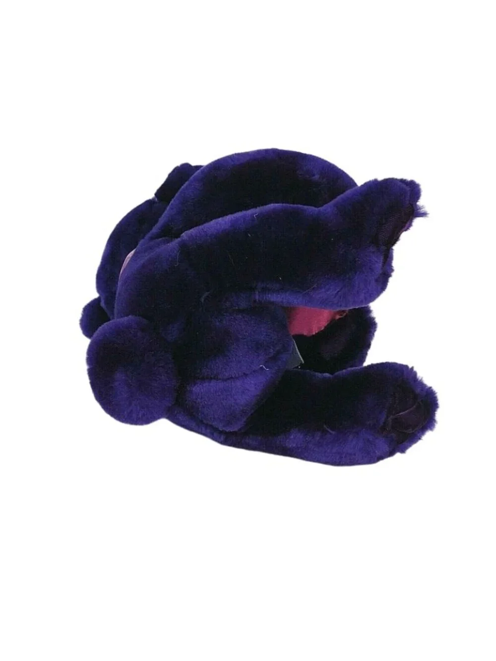 No 1 Mom Teddy Bear Plush Stuffed Animal Toy Dark Purple Heart Gold Trim 9 inch